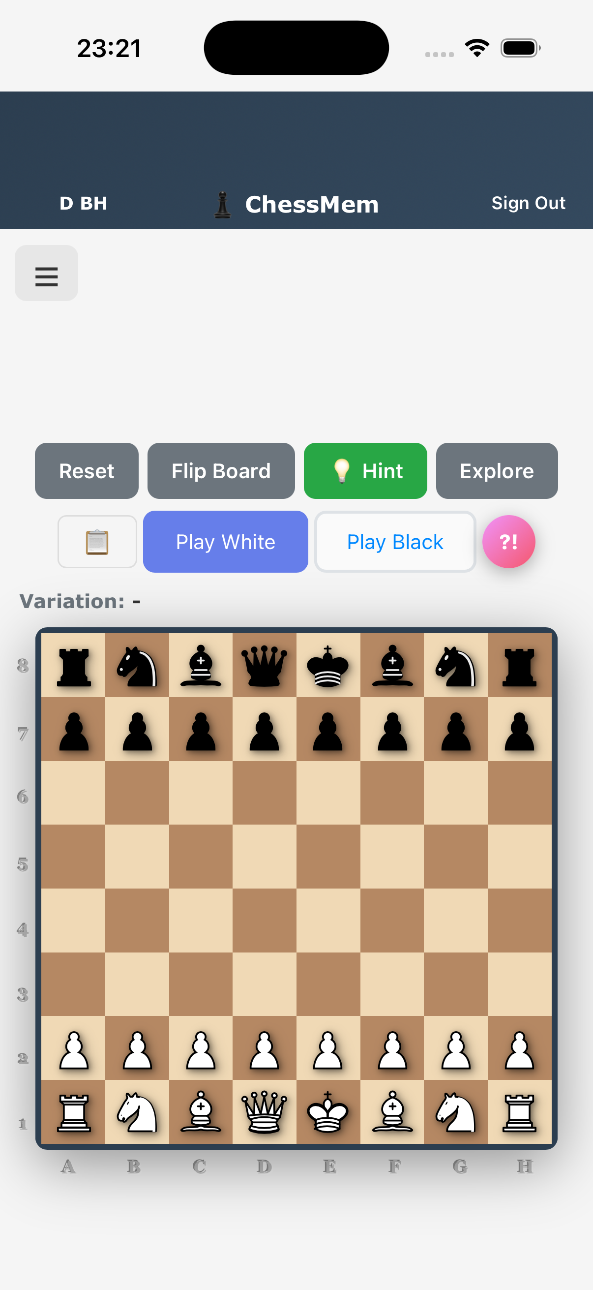 ChessMem - Chess Opening Trainer App